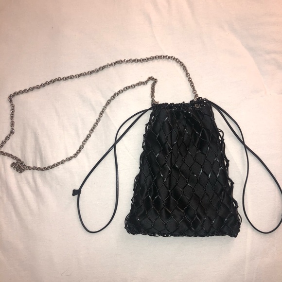 Satin and leather prada crossbody bag in black - Picture 3 of 5